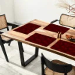 Bloemen - Donkerrood - Patroon Placemat vinyl groot 368 -zzsfeer4_Kitchenyeah-website