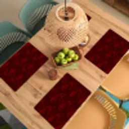 Bloemen - Donkerrood - Patroon Placemat vinyl groot 368 -zzsfeer5_Kitchenyeah-website