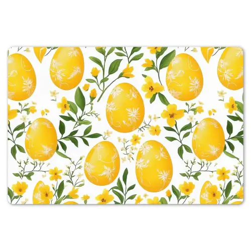 Bloemen - Paaseieren - Geel Placemat vinyl groot -zzsfeer1_Kitchenyeah-website