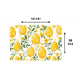 Bloemen - Paaseieren - Geel Placemat vinyl groot -specs
