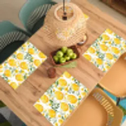 Bloemen - Paaseieren - Geel Placemat vinyl groot -zzsfeer5_Kitchenyeah-website