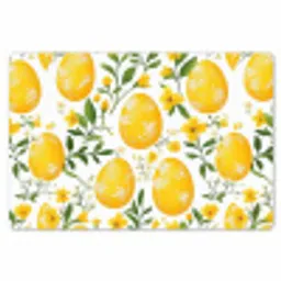 Bloemen - Paaseieren - Geel Placemat vinyl groot -zzsfeer1_Kitchenyeah-website