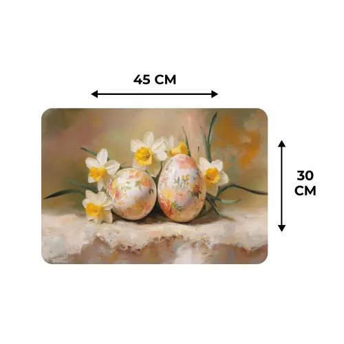 Bloemen - Eieren - Geschilderd Placemat vinyl groot -specs