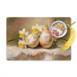 Bloemen - Eieren - Geschilderd Placemat vinyl groot -zzzproduct_Kitchenyeah-website