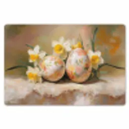 Bloemen - Eieren - Geschilderd Placemat vinyl groot -zzsfeer1_Kitchenyeah-website