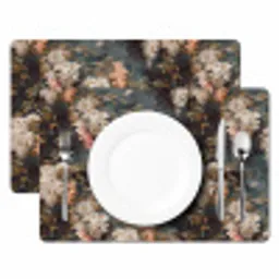 Bloemen - Bladeren - Donker - Patroon Placemat vinyl groot 368 -zzsfeer2_Kitchenyeah-website