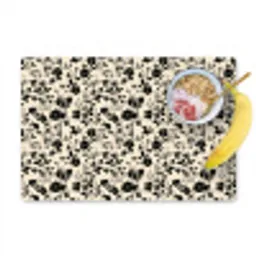 Bloemen - Dessin - Zwart Placemat vinyl groot 368 -zzzproduct_Kitchenyeah-website