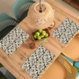 Bloemen - Dessin - Zwart Placemat vinyl groot 368 -zzsfeer5_Kitchenyeah-website