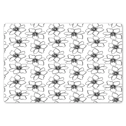 Bloemen - Patroon - Zwart - Wit Placemat vinyl groot 368 -zzsfeer1_Kitchenyeah-website