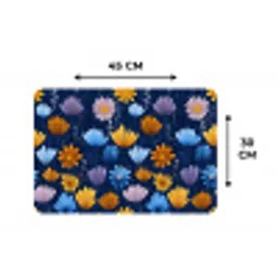 Bloemen - Patroon - Blauw - Contrast Placemat vinyl groot -specs