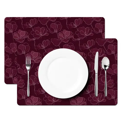 Bloemen - Patroon - Bordeauxrood Placemat vinyl groot 368 -zzsfeer2_Kitchenyeah-website