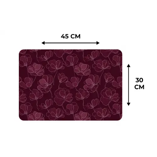 Bloemen - Patroon - Bordeauxrood Placemat vinyl groot 368 -specs