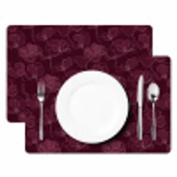 Bloemen - Patroon - Bordeauxrood Placemat vinyl groot 368 -zzsfeer2_Kitchenyeah-website