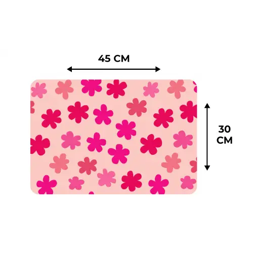 Bloemen - Patroon - Roze Placemat vinyl groot -specs
