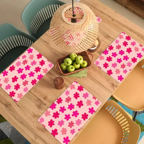 Bloemen - Patroon - Roze Placemat vinyl groot -zzsfeer5_Kitchenyeah-website