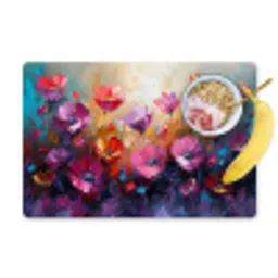 Bloemen - Paars - Kleurrijk - Handgeschilderd - Kunst Placemat vinyl groot -zzzproduct_Kitchenyeah-website