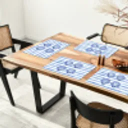 Vier schelpen - Blauw - Wit - Strepen Placemat vinyl groot -zzsfeer4_Kitchenyeah-website