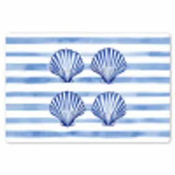 Vier schelpen - Blauw - Wit - Strepen Placemat vinyl groot -zzsfeer1_Kitchenyeah-website