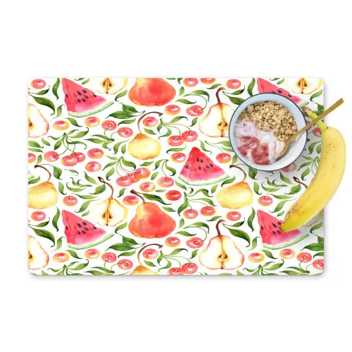 Fruit - Watermeloen - Kersen - Peer Placemat vinyl groot 368 -zzzproduct_Kitchenyeah-website