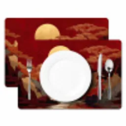 Volle maan - Landschap - Waterval Placemat vinyl groot -zzsfeer2_Kitchenyeah-website