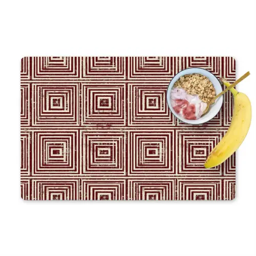 Geometrisch - Patroon - Rood Placemat vinyl groot 368 -zzzproduct_Kitchenyeah-website