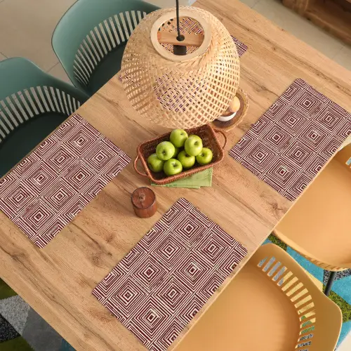 Geometrisch - Patroon - Rood Placemat vinyl groot 368 -zzsfeer5_Kitchenyeah-website