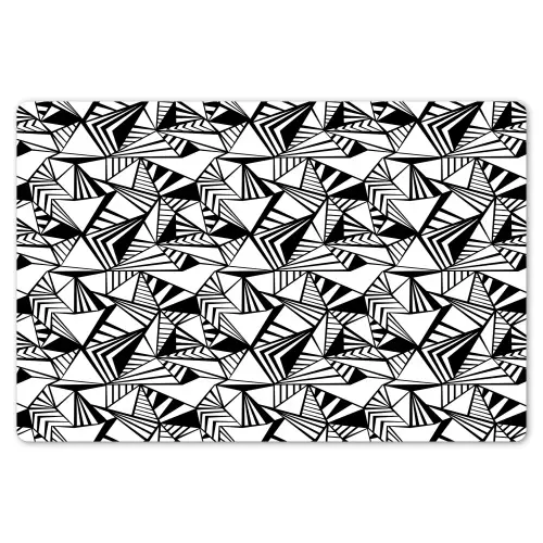 Geometrie - Driehoeken - Zwart - Wit Placemat vinyl groot 368 -zzsfeer1_Kitchenyeah-website