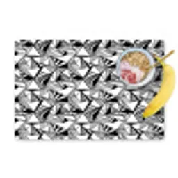 Geometrie - Driehoeken - Zwart - Wit Placemat vinyl groot 368 -zzzproduct_Kitchenyeah-website