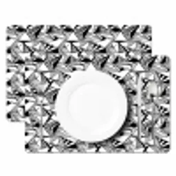Geometrie - Driehoeken - Zwart - Wit Placemat vinyl groot 368 -zzsfeer2_Kitchenyeah-website