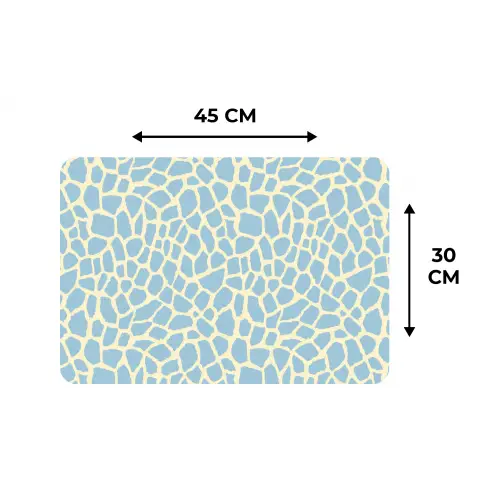 Giraf - Modern - Blauw Placemat vinyl groot 368 -specs
