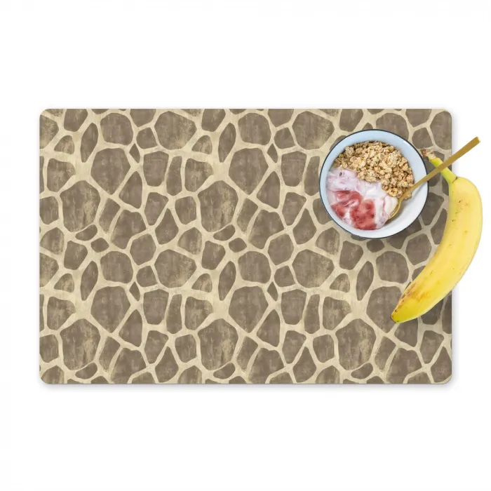 Giraf - Patroon - Beige - Bruin Placemat vinyl groot 368 -zzzproduct_Kitchenyeah-website