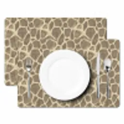 Giraf - Patroon - Beige - Bruin Placemat vinyl groot 368 -zzsfeer2_Kitchenyeah-website