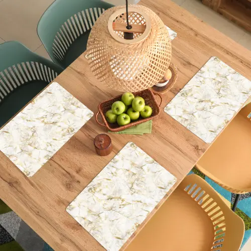 Goud - Licht - Nerf - Marmer Placemat vinyl groot 368 -zzsfeer5_Kitchenyeah-website