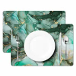 Goud - Marmer - Groen - Luxe - Marmerlook - Grijs Placemat vinyl groot -zzsfeer2_Kitchenyeah-website
