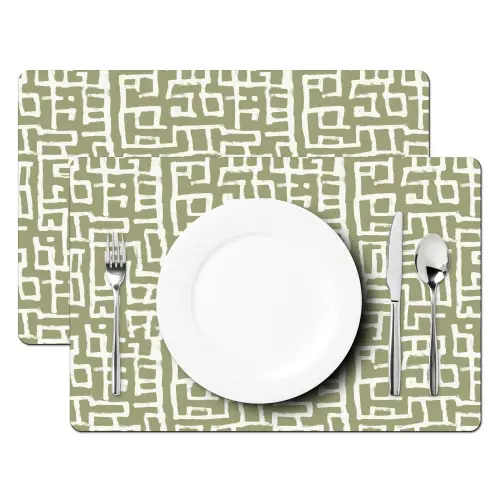Grafisch - Patroon - Groen Placemat vinyl groot 368 -zzsfeer2_Kitchenyeah-website