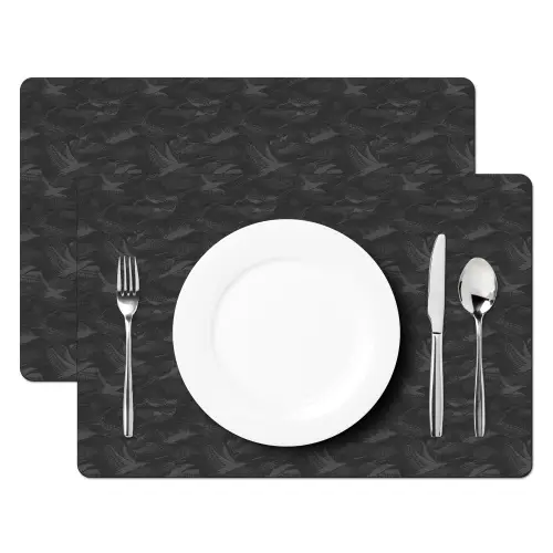 Grijs - Vogels - Patroon Placemat vinyl groot 368 -zzsfeer2_Kitchenyeah-website