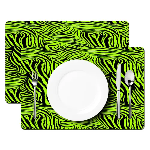 Groen - Zwart - Zebra Placemat vinyl groot 368 -zzsfeer2_Kitchenyeah-website