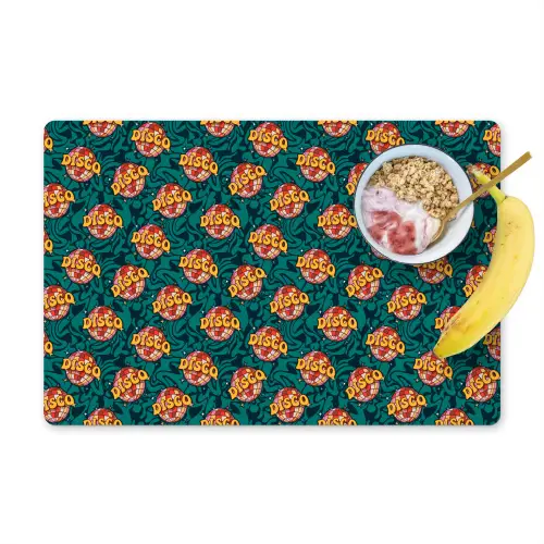 Groen - Disco - Patroon Placemat vinyl groot 368 -zzzproduct_Kitchenyeah-website