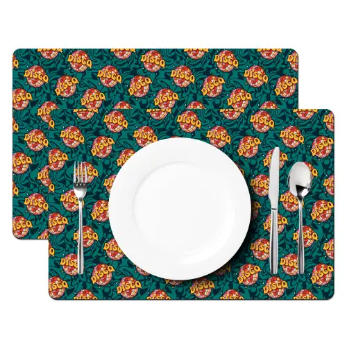 Groen - Disco - Patroon Placemat vinyl groot 368 -zzsfeer2_Kitchenyeah-website