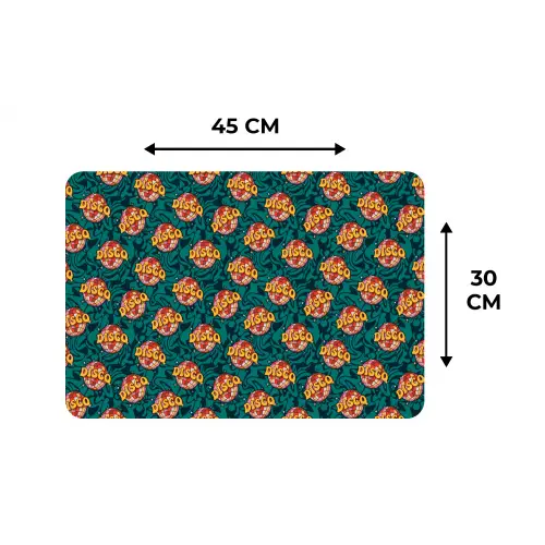 Groen - Disco - Patroon Placemat vinyl groot 368 -specs