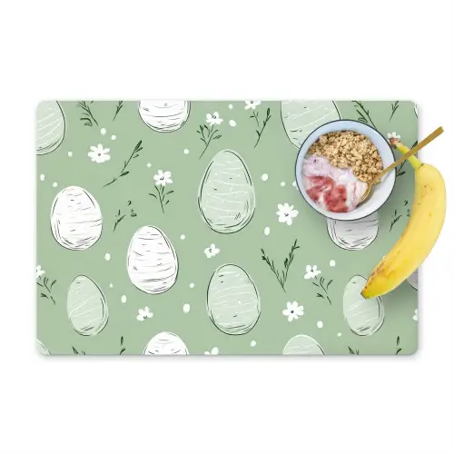 Groen - Eieren - Patroon Placemat vinyl groot -zzzproduct_Kitchenyeah-website