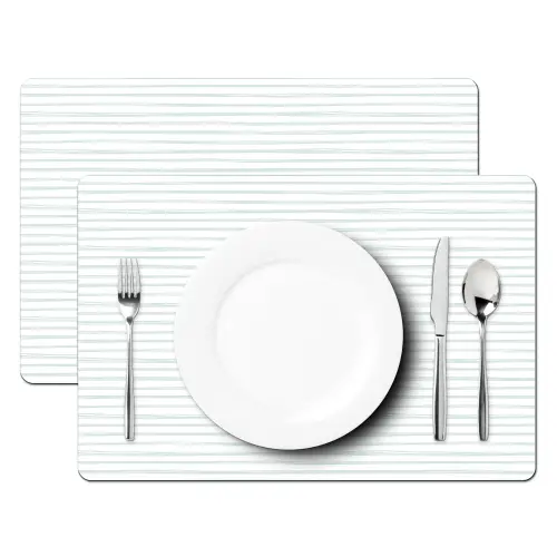 Zee - Sfeer - Strepen - Groen Placemat vinyl groot 368 -zzsfeer2_Kitchenyeah-website