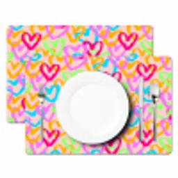 Hart - Neon - Patroon - Kleur Placemat vinyl groot 368 -zzsfeer2_Kitchenyeah-website