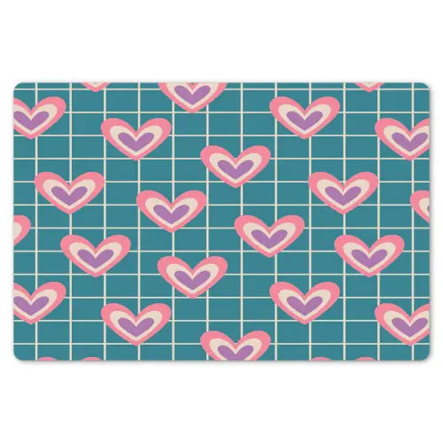 Hartjes - Raster - Patroon - Blauw Placemat vinyl groot 368 -zzsfeer1_Kitchenyeah-website