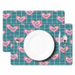 Hartjes - Raster - Patroon - Blauw Placemat vinyl groot 368 -zzsfeer2_Kitchenyeah-website
