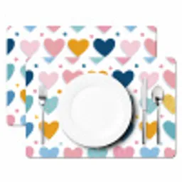 Hartjes - Pastel - Kleurcontrast - Handgetekend Placemat vinyl groot -zzsfeer2_Kitchenyeah-website