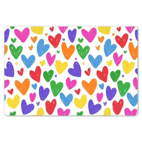 Hartjes - Patroon - Kleurrijk - Tekening Placemat vinyl groot -zzsfeer1_Kitchenyeah-website