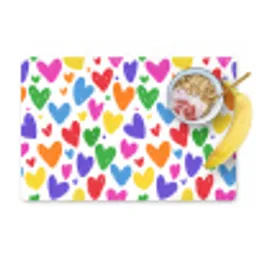 Hartjes - Patroon - Kleurrijk - Tekening Placemat vinyl groot -zzzproduct_Kitchenyeah-website