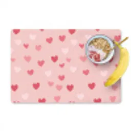 Hartjes - Patroon - Roze - Eenvoudig Placemat vinyl groot -zzzproduct_Kitchenyeah-website