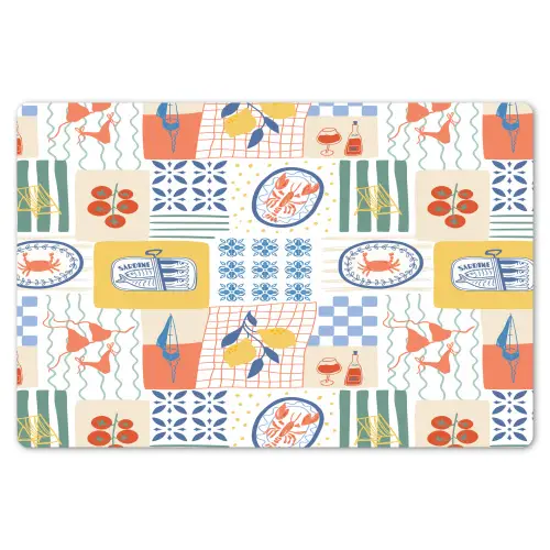 Zee - Sfeer - Mozaïek - Wijn Placemat vinyl groot 368 -zzsfeer1_Kitchenyeah-website